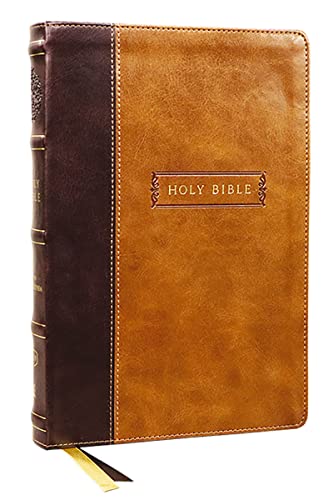 KJV Holy Bible with Apocrypha and 73,000 Center-Column Cross References, Brown Leathersoft, Red Letter, Comfort Print: King James