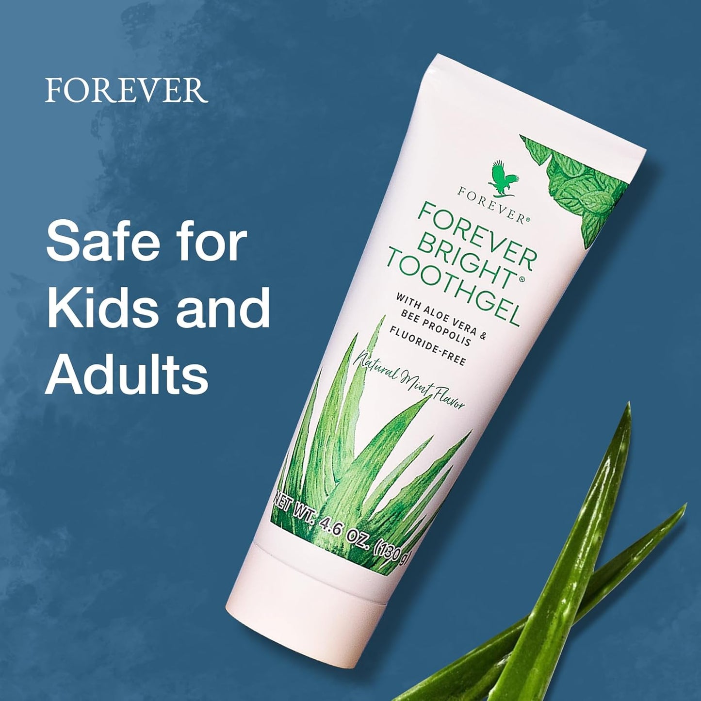 Forever Living | Forever Bright Toothgel - 4.6oz Vegan Non-Fluoride Toothgel with Peppermint & Spearmint - Gentle Oral Care for Kids & Adults - 1 Pack