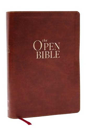 NKJV, The Open Bible (#6233BRN - Brown Leather-look)