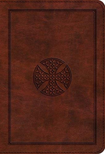 ESV Large Print Compact Bible (TruTone Brown, Mosaic Cross Design)